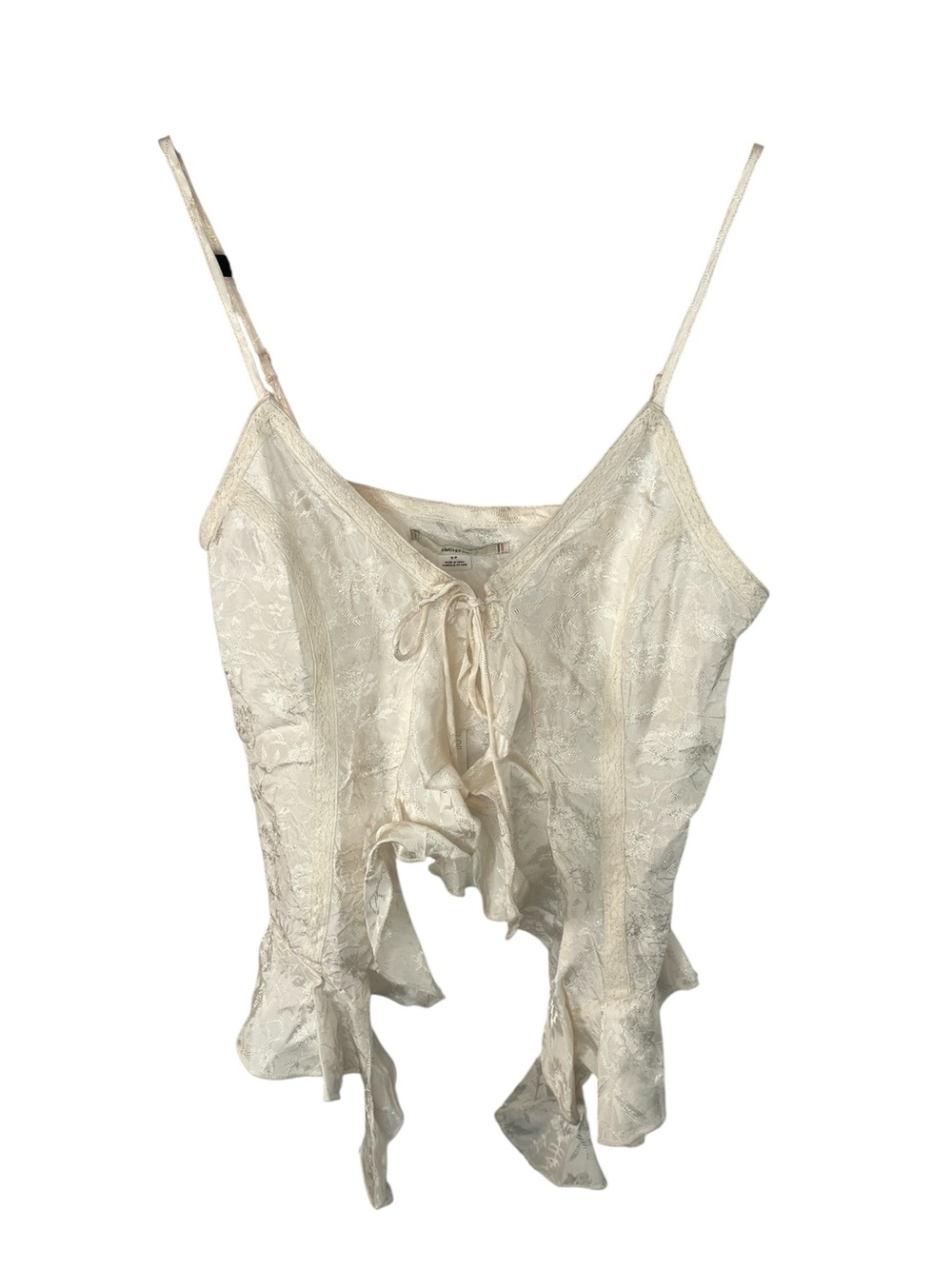 Urban Outfitters | Kimchi Blue Jessica Tie Front Cami Waterfall Style Cream NWT